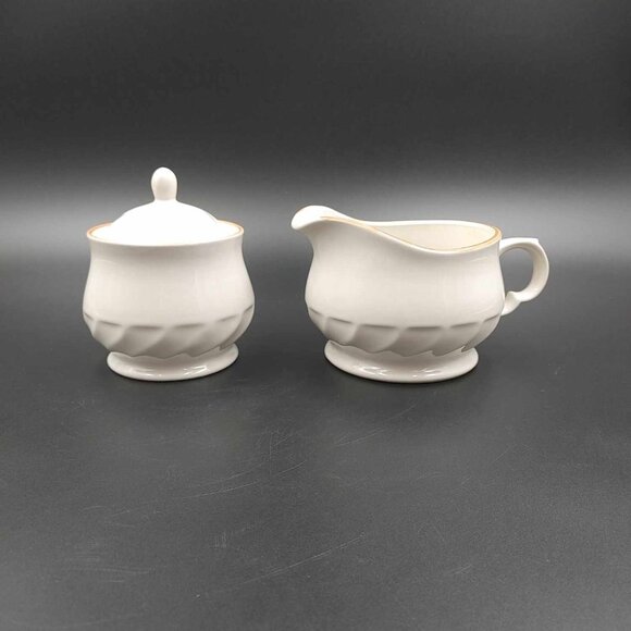 Vintage Hearthside Sugar & Creamer Gravy Boat Set Sculptura Stoneware Japan - Picture 2 of 10